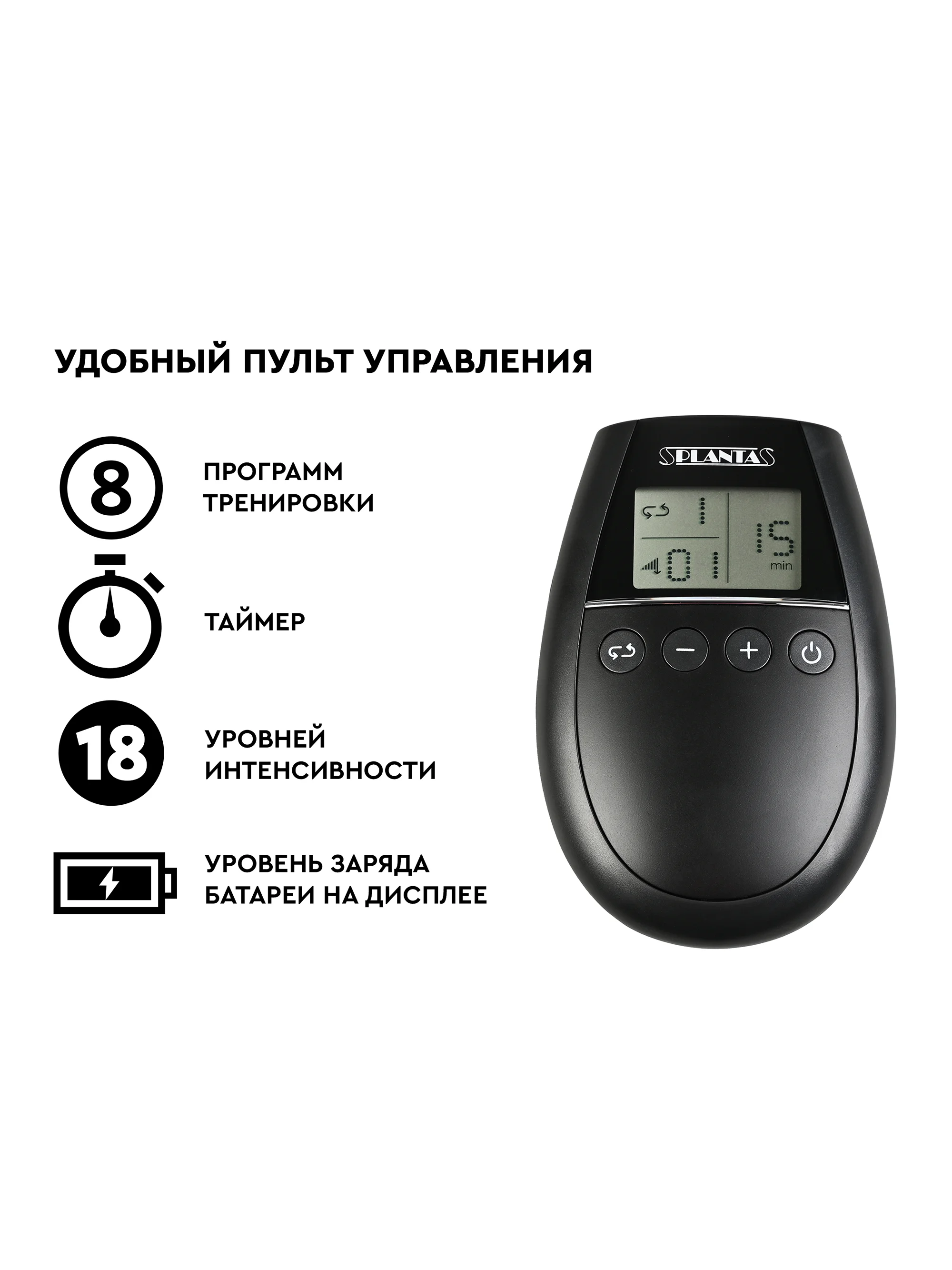 Пояс-миостимулятор для пресса PLANTA EMS-400, электрический массажер для мышц пресса