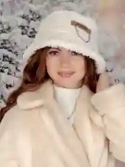 Белый зимняя меховая женская шляпа панама