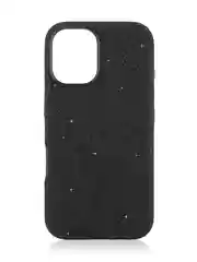 Черный чехол на iPhone 16 блестящий ROSCO, пластиковый, с камнями-стразами, силиконовая защита