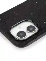 Черный чехол на iPhone 16 блестящий ROSCO, пластиковый, с камнями-стразами, силиконовая защита