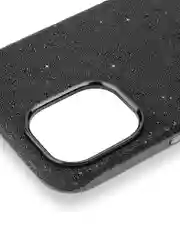 Черный чехол на iPhone 16 блестящий ROSCO, пластиковый, с камнями-стразами, силиконовая защита