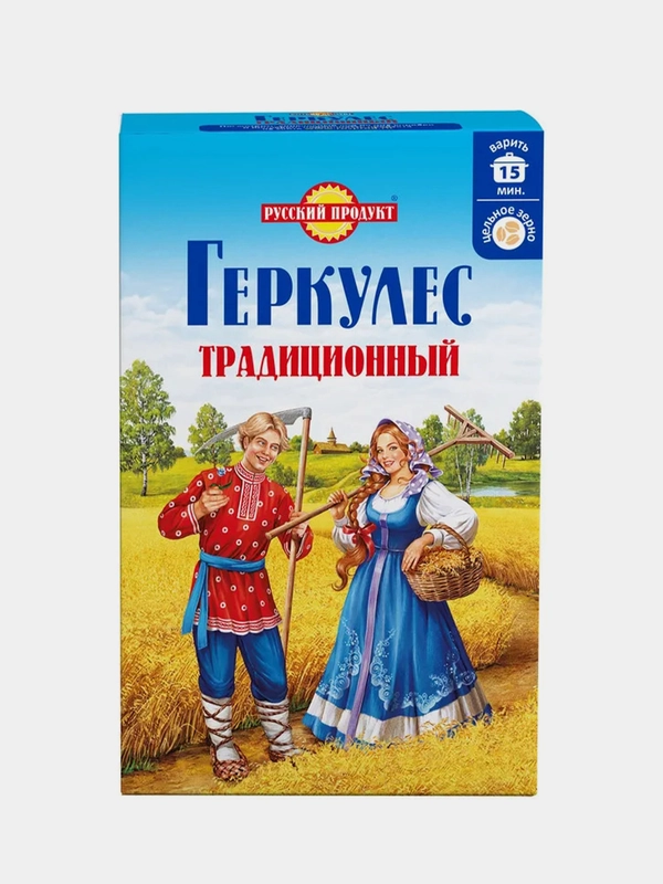Хлопья овсяные РУССКИЙ ПРОДУКТ "Геркулес Традиционный", 500 г