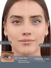 Цветные голубые линзы Vision Blue с диоптриями