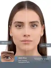 Цветные голубые линзы Gem Blue, с диоптриями