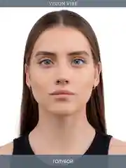Цветные голубые линзы Gem Blue, с диоптриями