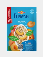 Овсяная каша быстрого приготовления РУССКИЙ ПРОДУКТ Геркулес, с абрикосами, 10 штук по 35г