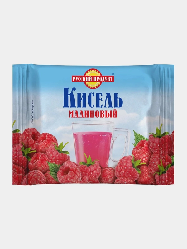 Кисель брикетах РУССКИЙ ПРОДУКТ, со вкусом малины, 190г