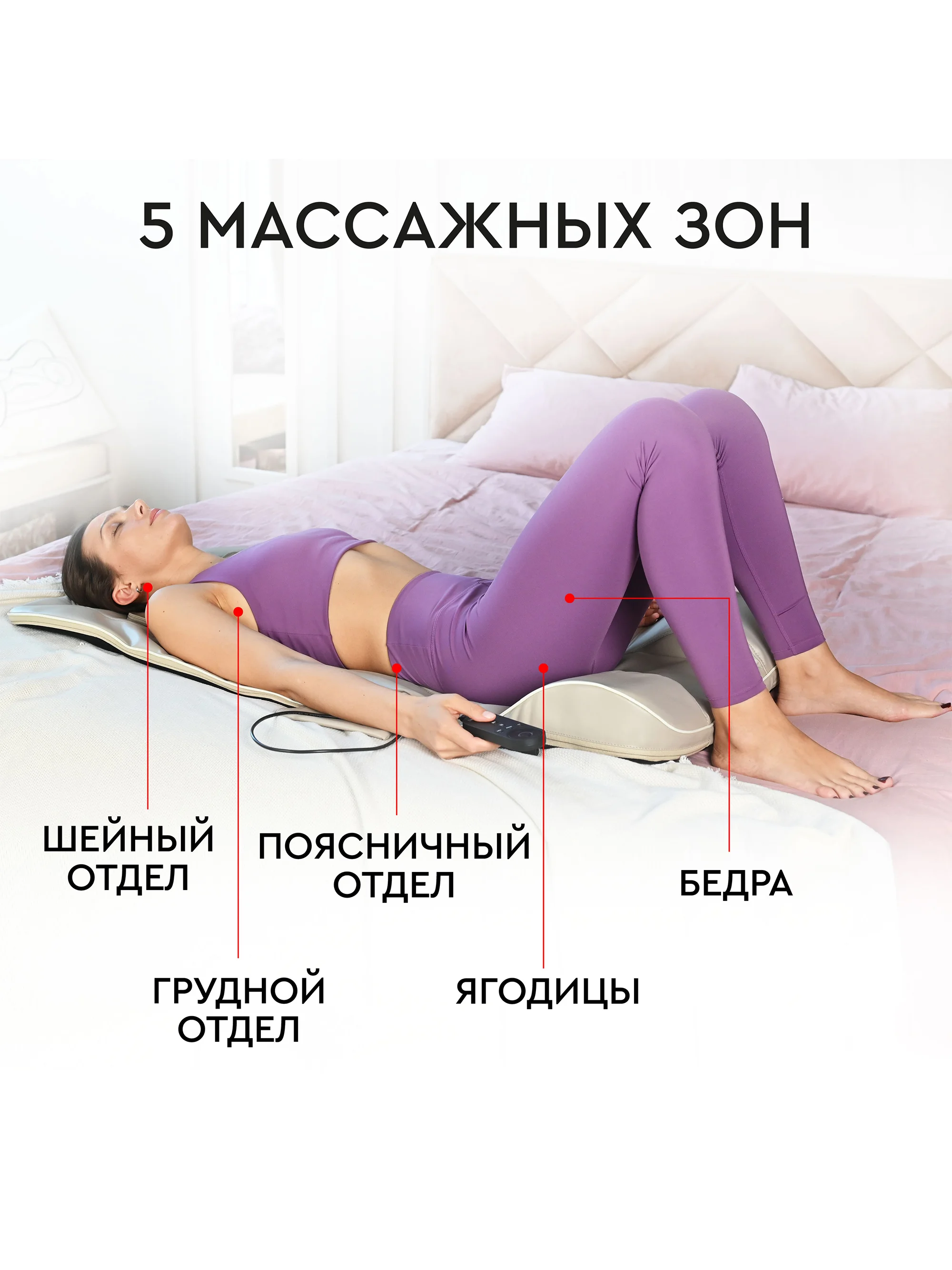 Массажный матрас PLANTA MM-7000, компрессионный массаж спины и шеи, бережная растяжка