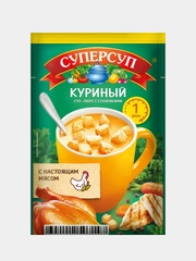 Суп-пюре быстрого приготовления СУПЕРСУП Куриный с сухариками, 17г, 10 штук