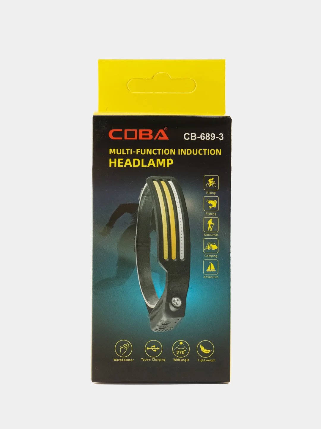 Фонарь налобный светодиодный, с сенсорным датчиком управления