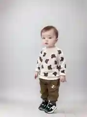 Бежевый детский костюм, комплект свитшот и штаны