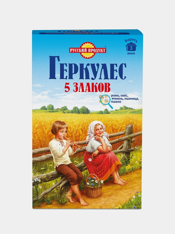 Хлопья РУССКИЙ ПРОДУКТ Геркулес 5 злаков, 400г