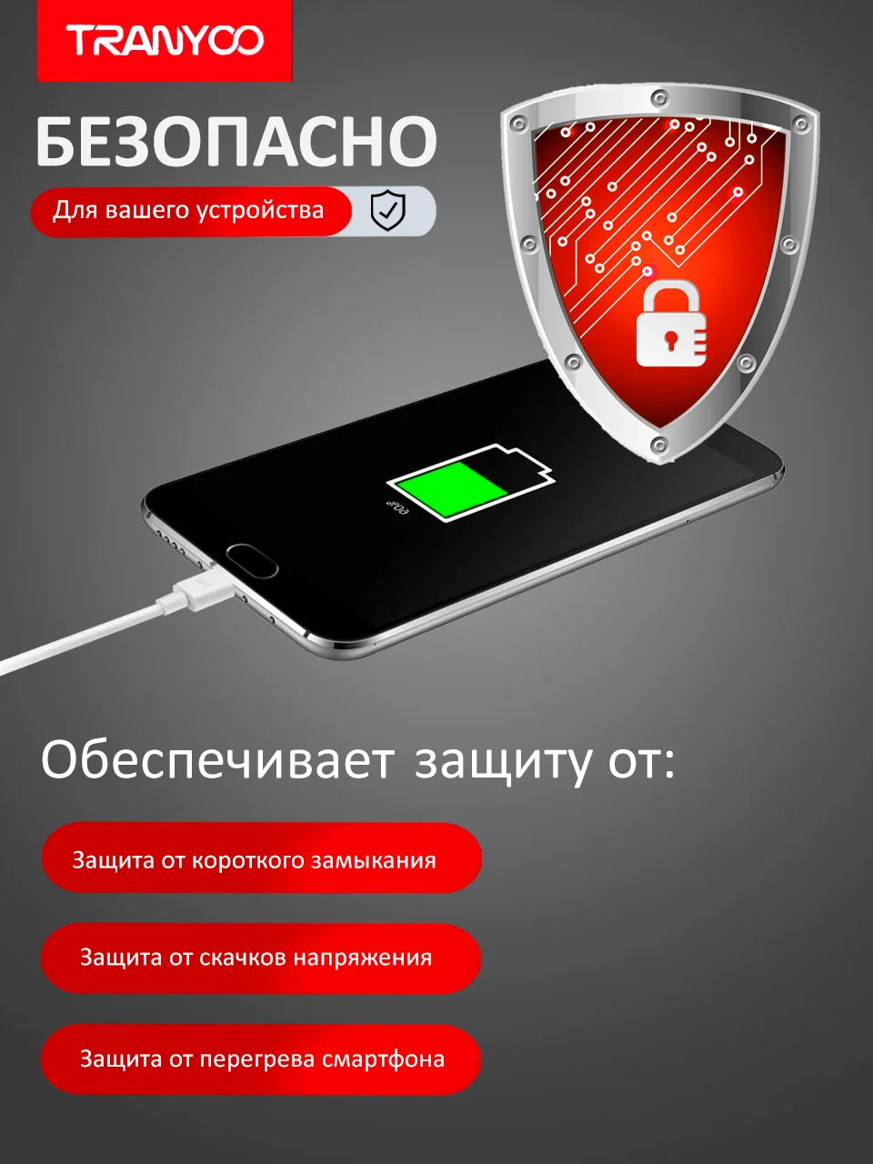 Бежевый блок питания с кабелем для Apple и Android, с быстрой зарядкой Fast Charge, QC 4.0, PD