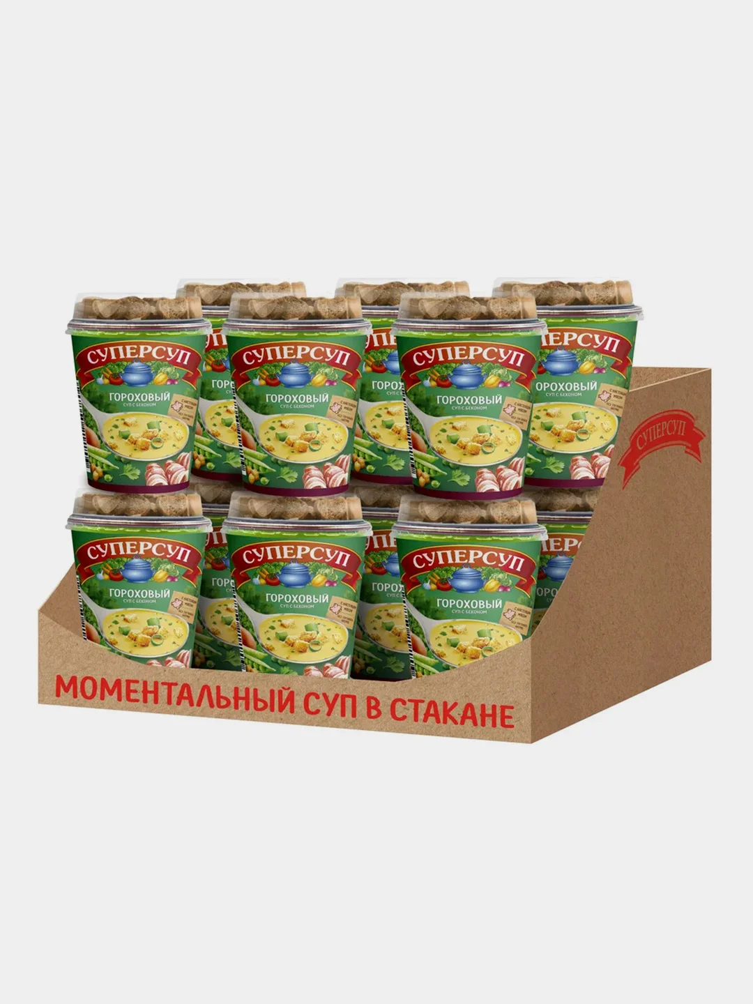 Суп быстрого приготовления СУПЕРСУП "Гороховый", с беконом и гренками, 45 г