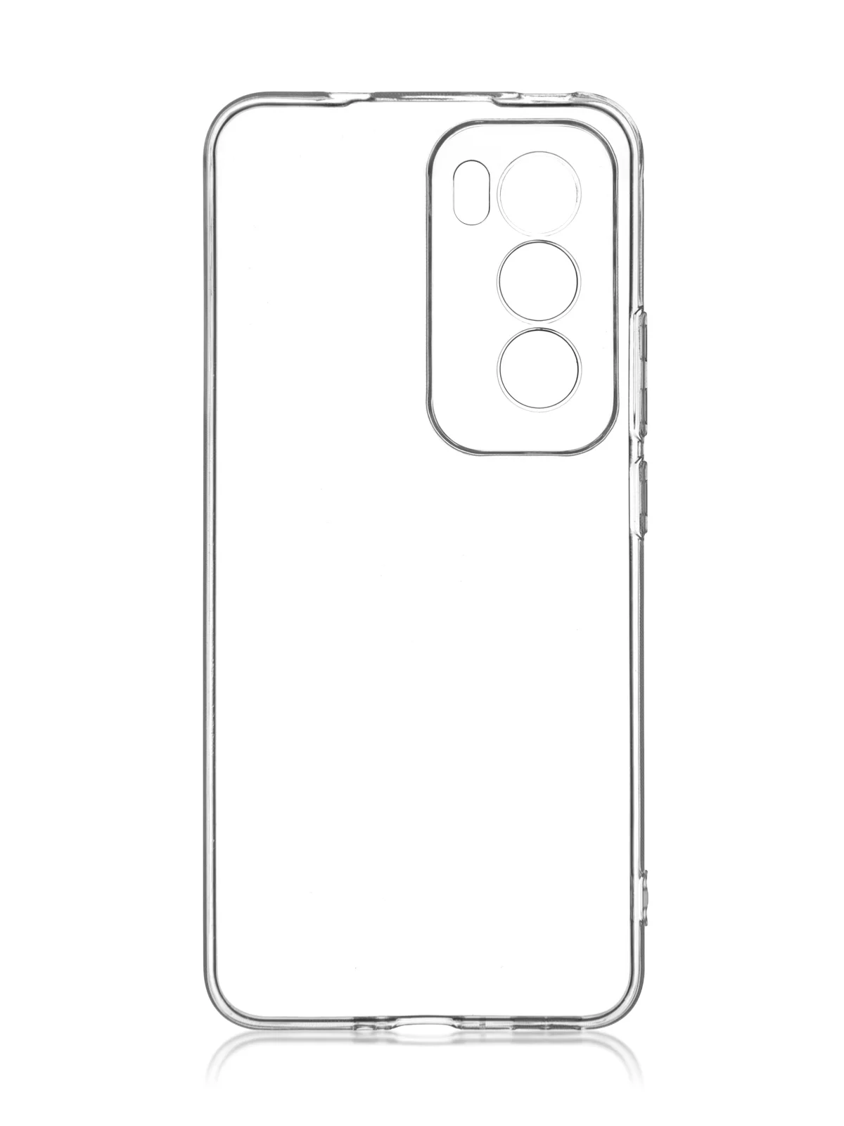 Прозрачный чехол для Oppo Reno 12 Pro силиконовый ROSCO матовый/ прозрачный тонкий с защитой камер