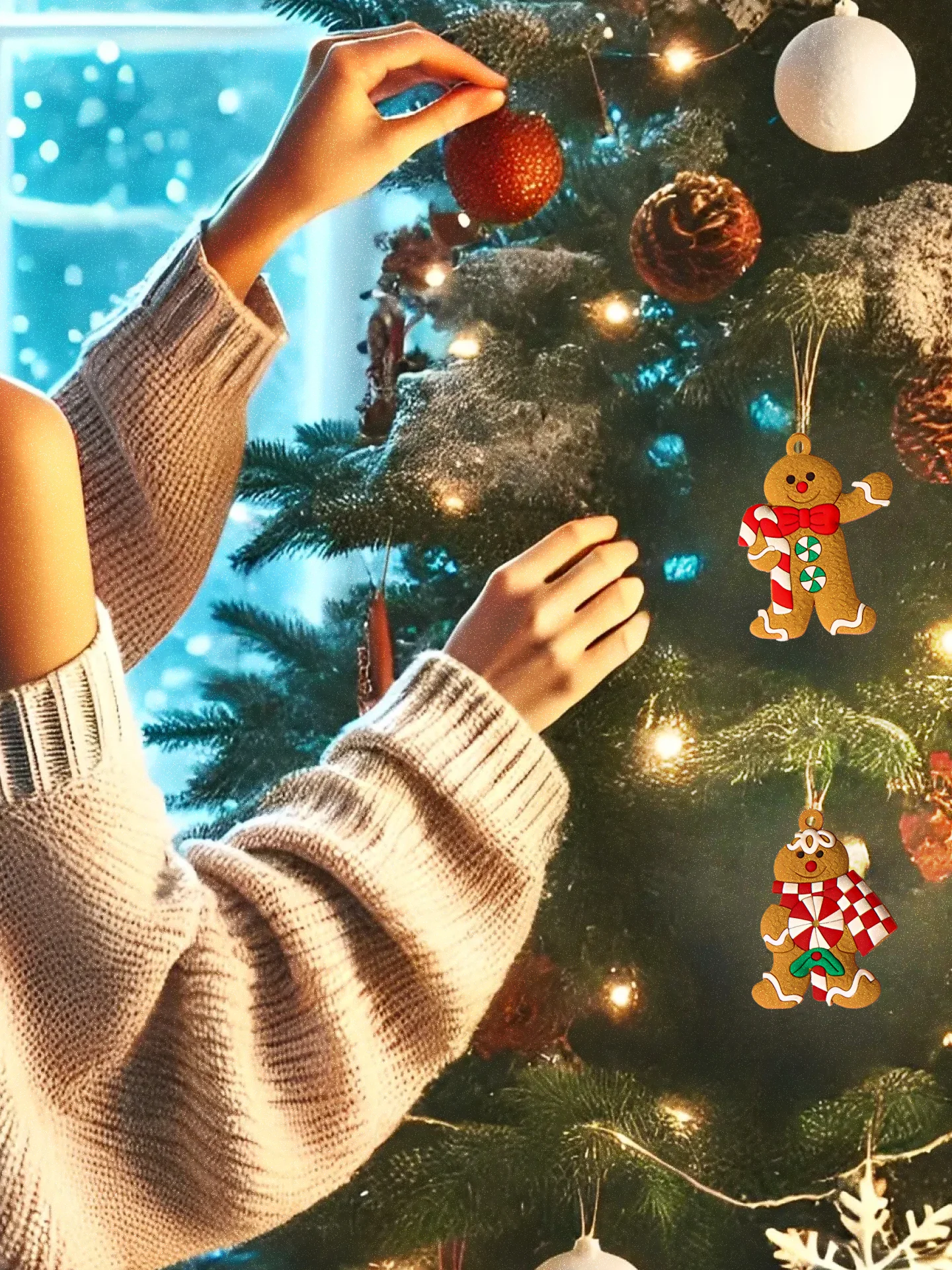 Елочные игрушки Пряничные человечки, набор 12 штук