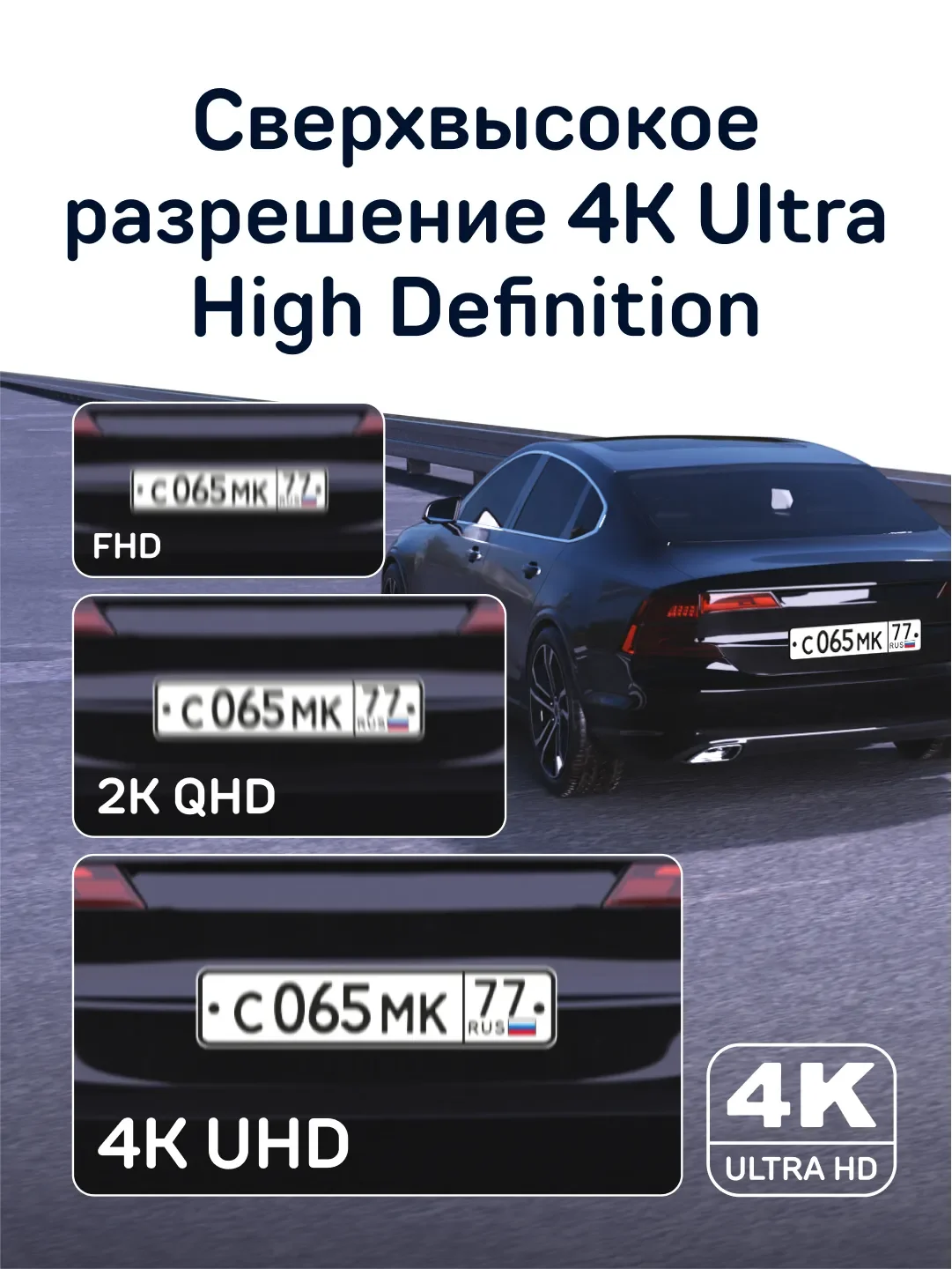 Автомобильный видеорегистратор с базой камер RoadScan PRO 4K