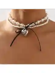 Черный ожерелье на шею , колье ,  чокер цепь , цепочка из жемчуга, стильнон ожерелье