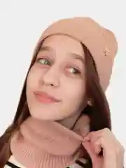 Коралловый меланж шапка и снуд