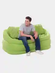 Лайм надувной диван двухместный Интекс зелёный с подушками