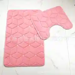 Розовый коврик для ванной и туалета, набор из 2 штук
