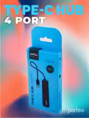 Черный разветвитель USB хаб C-HUB Perfeo 4 порта (PF-H039)