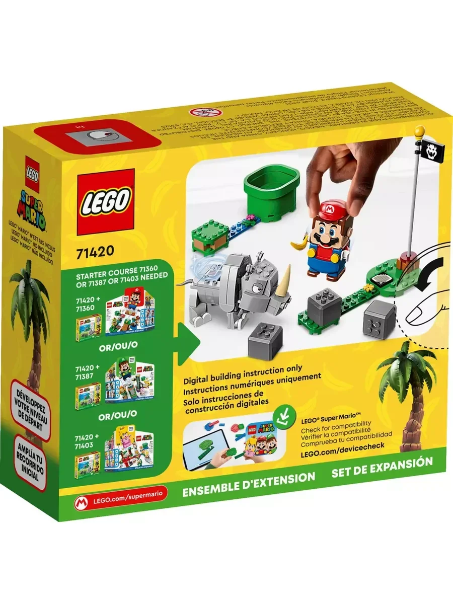 Конструктор Super Mario Носорог Рэмби 71420