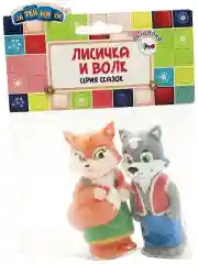 Набор для ванной "Лисичка и Волк", 8 см, в пакете GT2802