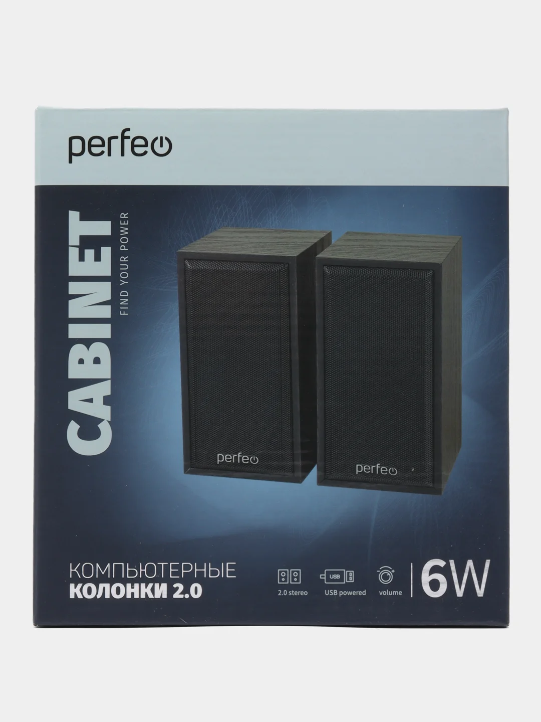 Perfeo колонки "CABINET" 2.0, мощность 2х3 Вт (RMS), чёрн дерево, USB