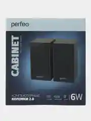 Perfeo колонки "CABINET" 2.0, мощность 2х3 Вт (RMS), чёрн дерево, USB