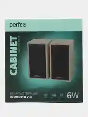 Perfeo колонки "CABINET" 2.0, мощность 2х3 Вт (RMS), махагон, USB