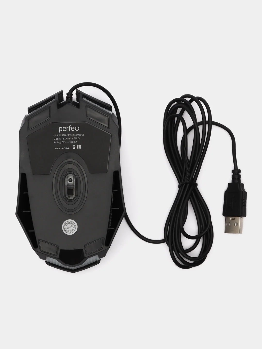 Perfeo мышь оптическая "FACE", 3 кн, USB, чёрн, GAME DESIGN, 7 цв. подсветка, 1000 DPI