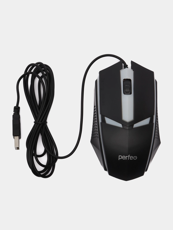 Perfeo мышь оптическая "FACE", 3 кн, USB, чёрн, GAME DESIGN, 7 цв. подсветка, 1000 DPI
