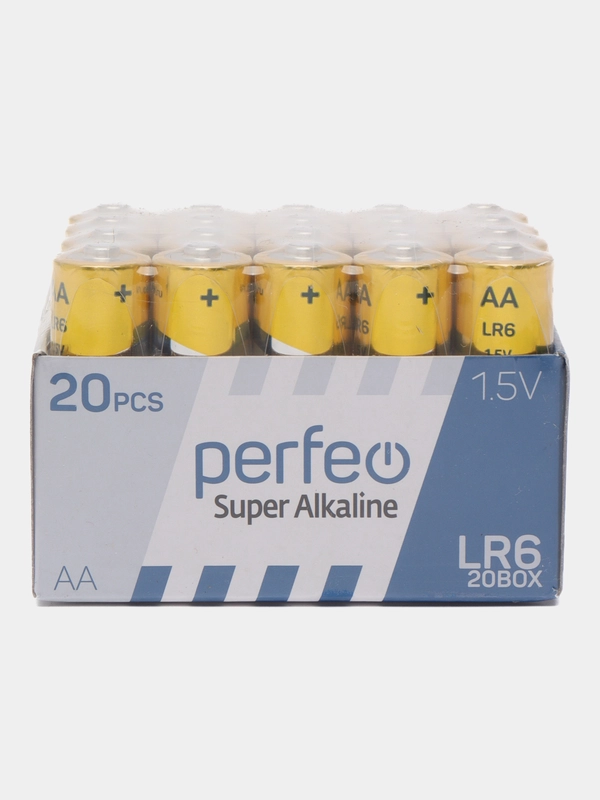 Батарейки алкалиновые (пальчиковые АА) Perfeo LR6 20 штук