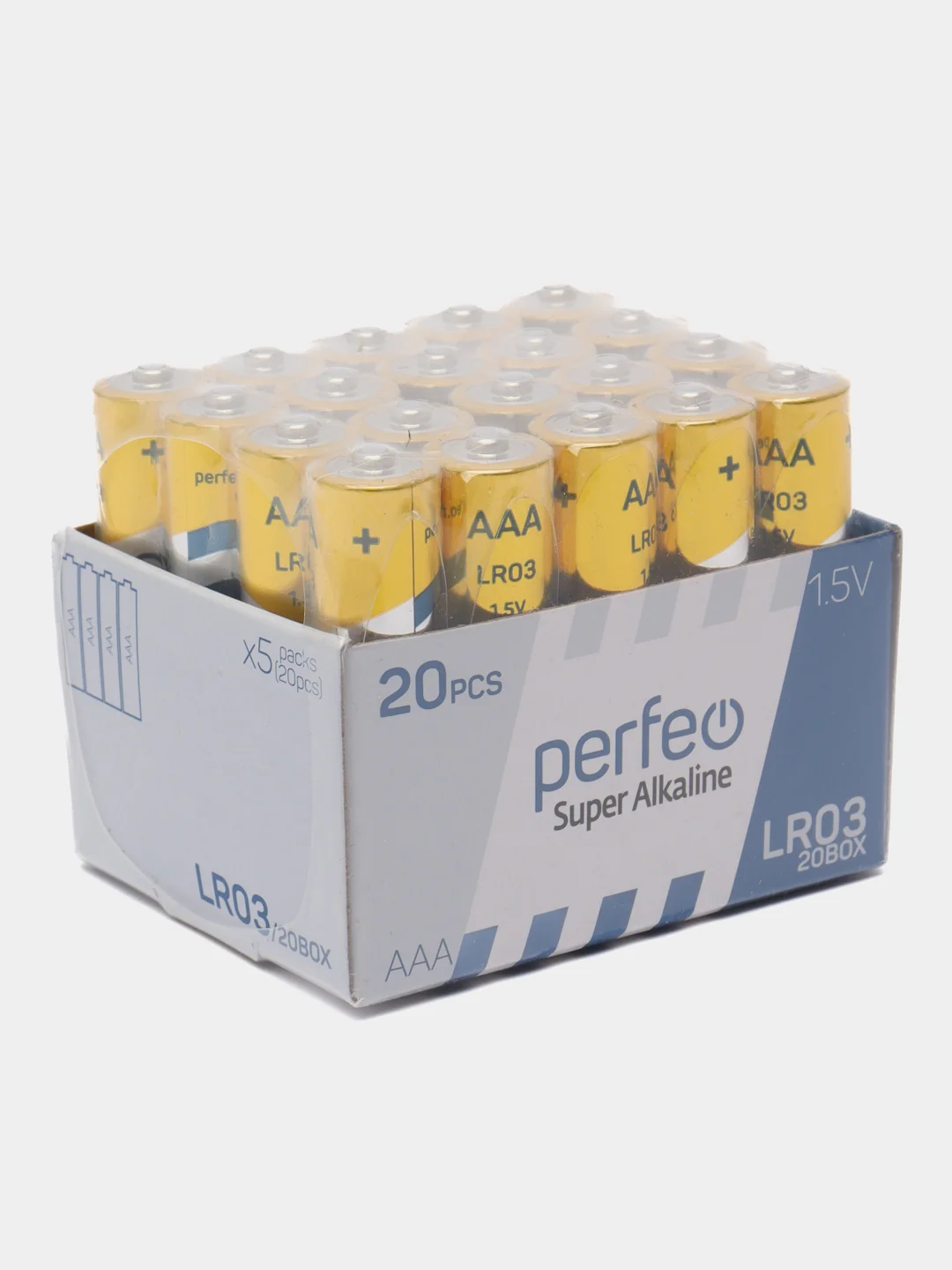 Батарейки алкалиновые ААА (мизинчиковые) Perfeo LR03 20 штук