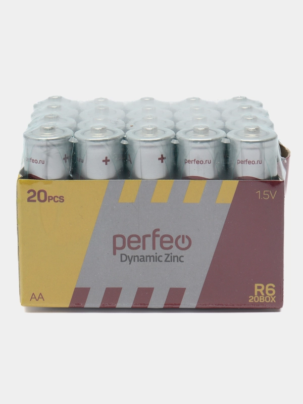Батарейки солевые пальчиковые АА Perfeo R6 20 штук