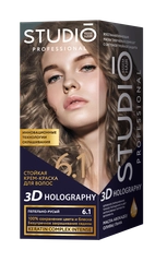 Стойкая краска для волос STUDIO PROFESSIONAL 3D Holography, 6.1 - пепельный русый, 115 мл