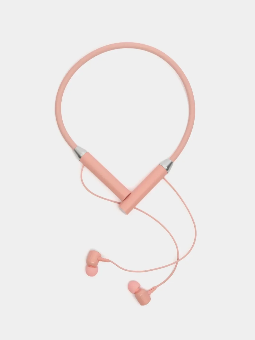 Розовый беспроводные магнитные наушники с микрофоном Music 12D / G08 bluetooth для занятий спортом