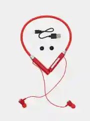 Красный беспроводные магнитные наушники с микрофоном Music 12D / G08 bluetooth для занятий спортом