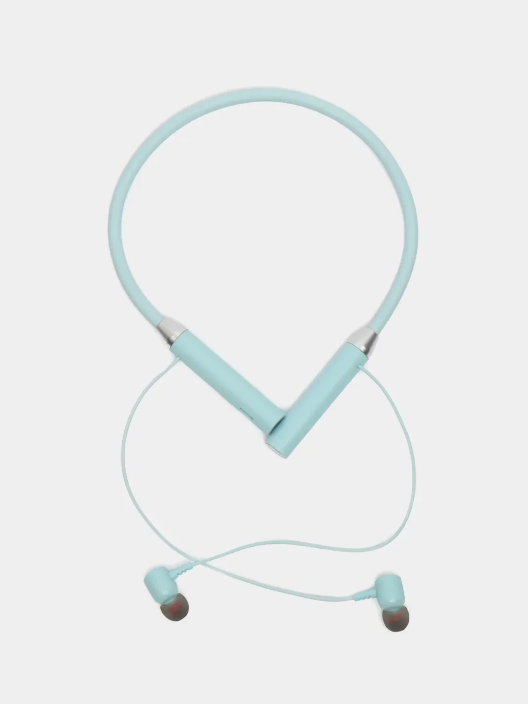 Голубой беспроводные магнитные наушники с микрофоном Music 12D / G08 bluetooth для занятий спортом