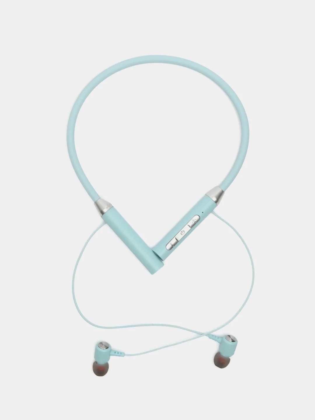 Голубой беспроводные магнитные наушники с микрофоном Music 12D / G08 bluetooth для занятий спортом