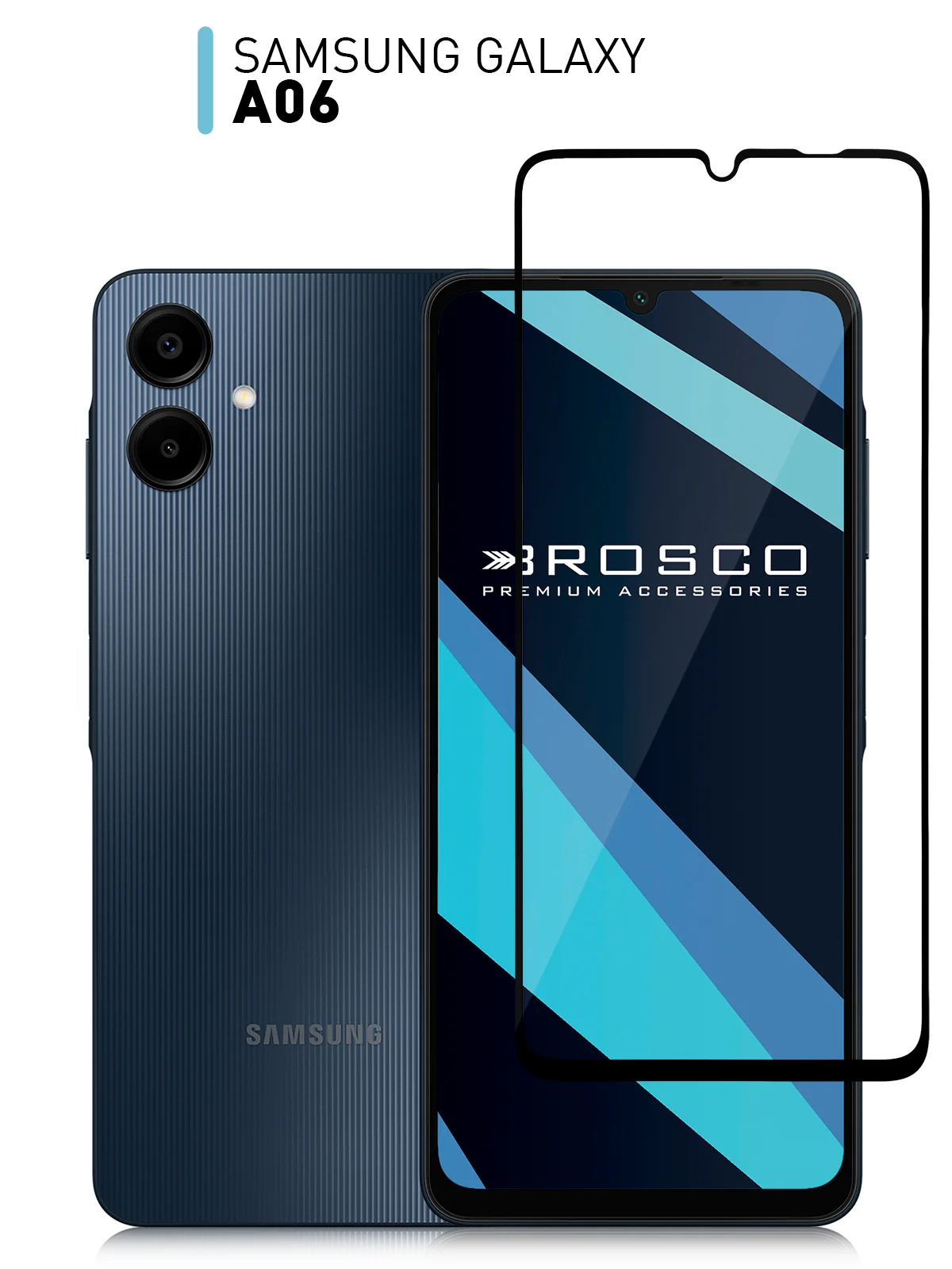 Прозрачный 1-2 шт стекло для Samsung Galaxy A06 защитное ROSCO прозрачное олеофобное с черной рамкой
