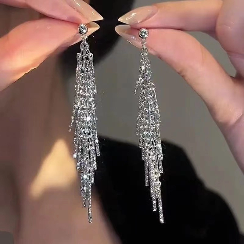 Женские серьги висячие, сережки длинные, геометрия