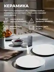 Белый набор тарелок десертных Unifico Lorenza 21,5 см х 4 шт