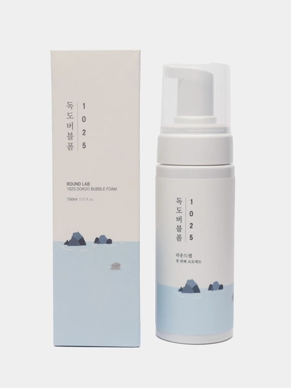 Очищающая пузырьковая пенка с морской водой Round Lab 1025 Dokdo Bubble Foam, 150 мл