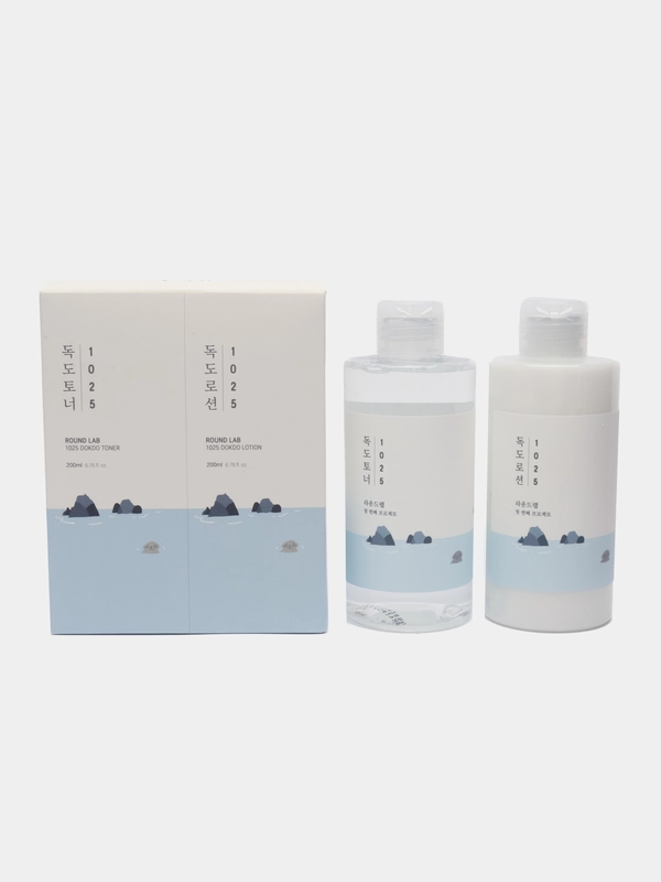 Набор отшелушивающих средств Round Lab 1025 Dokdo Toner + Lotion, 200 мл + 200 мл