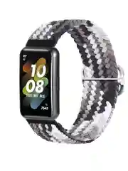Серый меланж ремешок для Honor Band 7 / Huawei Band 7, нейлоновый, плетеный