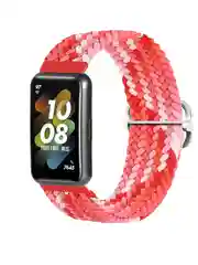 Кораллово-розовый ремешок для Honor Band 7 / Huawei Band 7, нейлоновый, плетеный