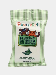 Салфетки влажные для животных с алое вера Pretty Pet, 16 шт