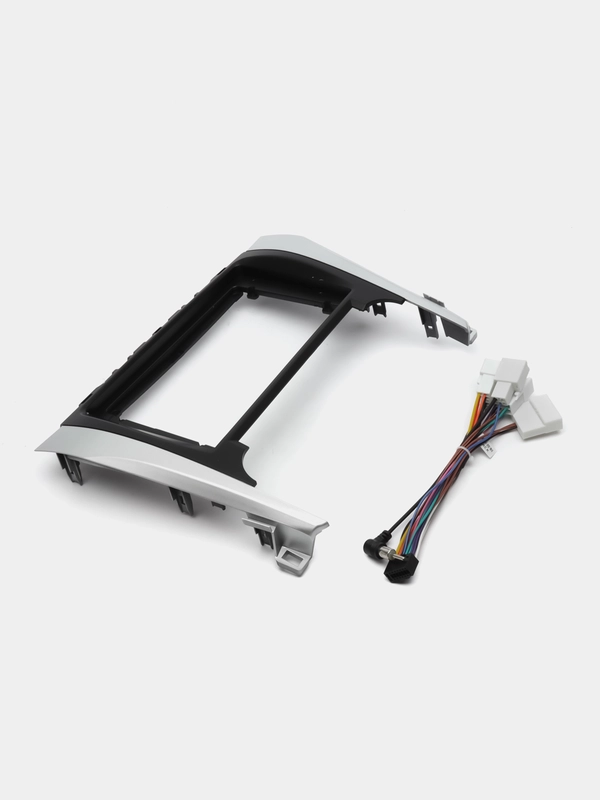 Рамка для автомагнитолы переходная 9" TOYOTA Camry 2012-2014 черный + серебро
